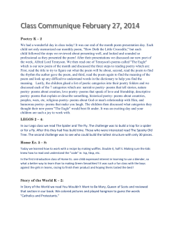 Poetry K &ndash; 2 We had a wonderful day in class today! It was our end