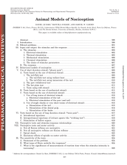 Animal Models of Nociception