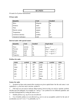 si units - The University of Sydney