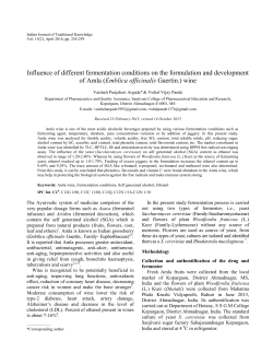 Influence of different fermentation conditions on the formulation and