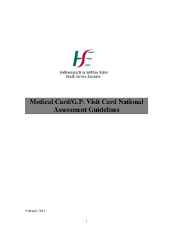 Medical Card/GP Visit Card National Assessment Guidelines