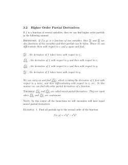 3.2 Higher Order Partial Derivatives