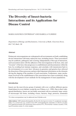 The Diversity of Insect-bacteria Interactions and