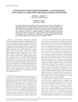 Good fences make good neighbors: An institutional explanation of