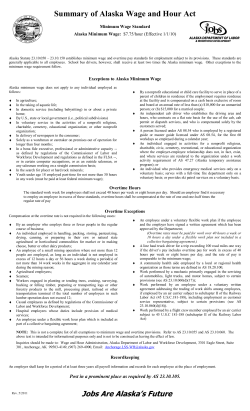 Summary of Alaska Wage and Hour Act