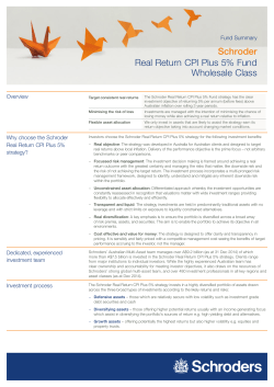 Schroder Real Return CPI Plus 5% Fund