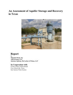 An Assessment of Aquifer Storage and Recovery