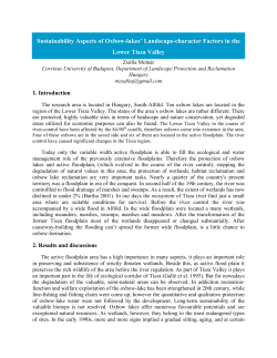 Sustainability Aspects of Oxbow-lakes` Landscape