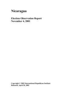 Nicaragua`s 2001 Presidential and Legislative Elections