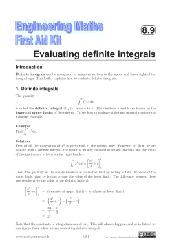 8.9 Evaluating definite integrals