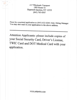 AF Transport Employment Application