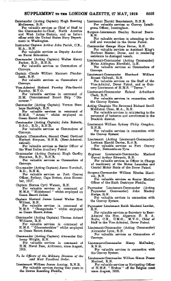 SUPPLEMENT TO THE LONDON GAZETTE, 27 MAY, 1919 6503