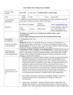 3 Term: Spring 2015 Course - Lake