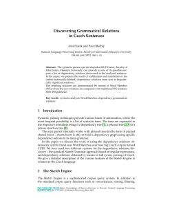 Discovering Grammatical Relations in Czech Sentences