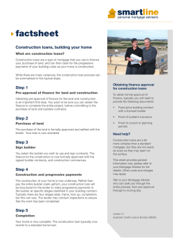 Construction loans, building your home