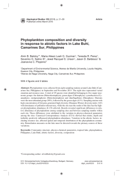 Phytoplankton composition and diversity in response to abiotic