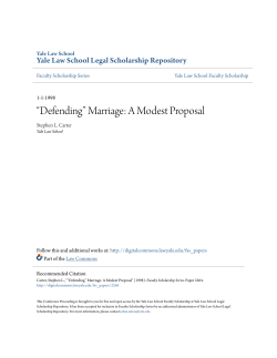 A Modest Proposal - Yale Law School Legal Scholarship Repository