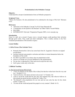 Predestination in the Orthodox Concept Objective Understand the