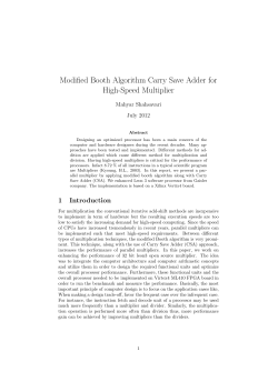Modified Booth Algorithm Carry Save Adder for High