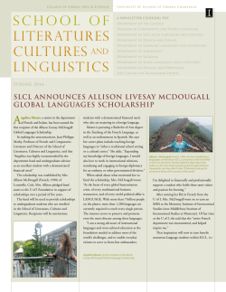 Spring 2016 - School of Literatures, Cultures, and Linguistics