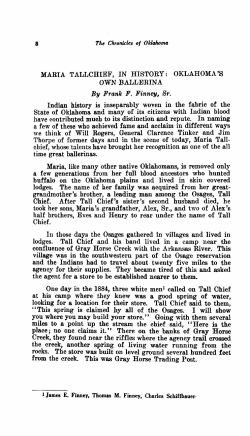MARIA TALLCHIEF, IN HISTORY - Oklahoma State University