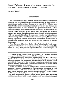 Mexico`s Legal Revolution: An Appraisal of Its Recent Constitutional
