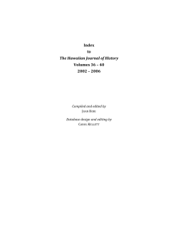 Index to the Hawaiian Journal of History