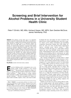 Screening and Brief Intervention for Alcohol Problems in a University