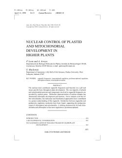 nuclear control of plastid and mitochondrial development in higher
