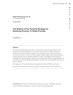 The Bottom of the Pyramid Strategy for Reducing Poverty: A Failed