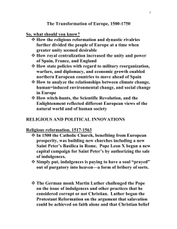 Chapter 18&mdash;The Transformation of Europe, 1500-1750