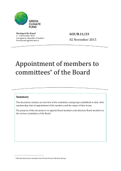 Appointment of members to committees* of the Board