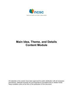 Main Idea, Theme, and Details Content Module