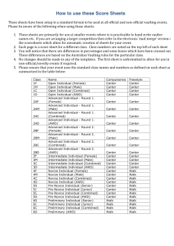 How to use these Score Sheets