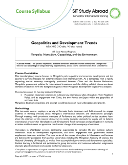 Geopolitics and Development Trends