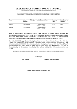 LEEK FINANCE NUMBER TWENTY TWO PLC - Co