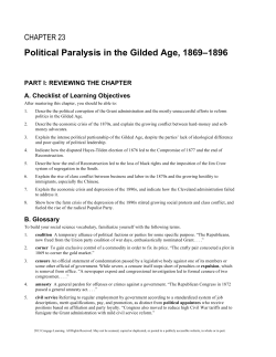Political Paralysis in the Gilded Age, 1869&ndash;1896