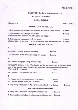 8. Editing tasks/Omission of words (6 blanks/corrections) 3 marks