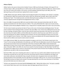 History of Sachse William Sachse, who came to