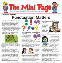 Punctuation Matters - Wilson School District