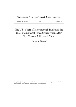 The US Court of International Trade and the US