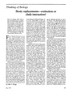 Biotic replacements extinction or clade interaction?