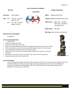 Spring 2016 TTh Course Information Sheet