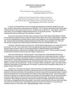 Jewish Identity in Shadows and Light