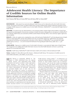 The Importance of Credible Sources for Online Health Information