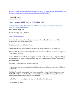 Lottery mystery yields clues to $7.5 million prize