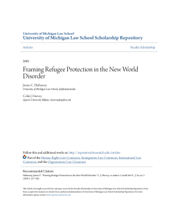 Framing Refugee Protection in the New World Disorder