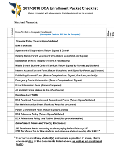 new enrollment packet - Dayspring Christian Academy