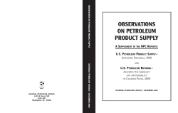 observations on petroleum product supply