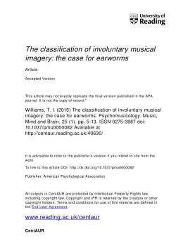 The classification of involuntary musical imagery